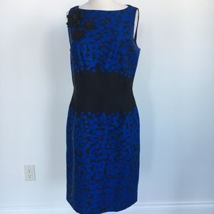 Taylor Blue & Black Printed Shift Dress